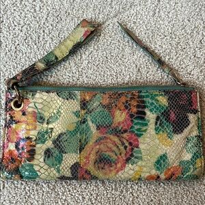 Floral Snakeskin Wristlet